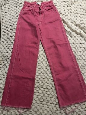 Zara Rose-Pink Wide Leg Jeans